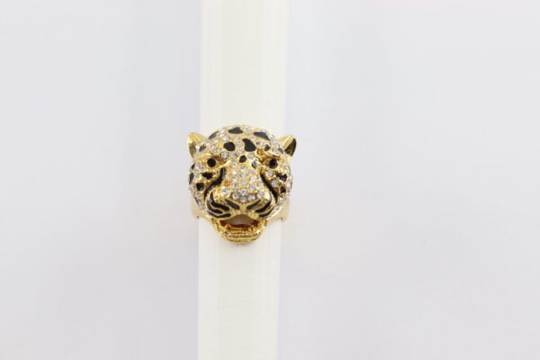 Ring - mit einem Tigerkopf  Sterlingsilber  vergoldet