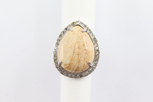 Ring mit Landschafts-Jaspis in Sterlingsilber