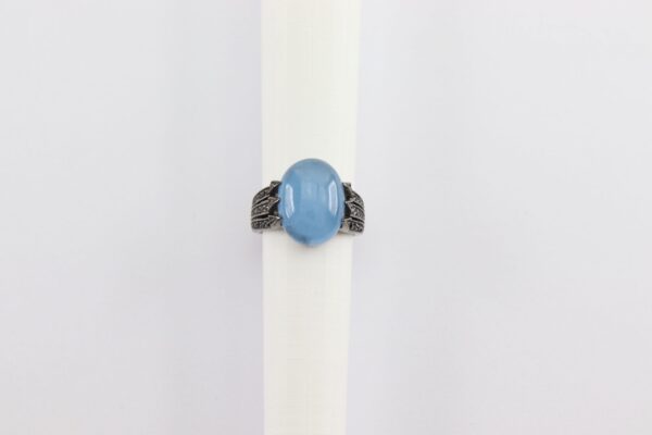 Ring Sterlingsilber  geschwärzt mit Chalcedon – Bild 2