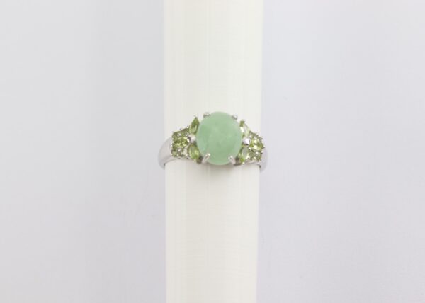 Ring in Sterlingsilber rhodiniert  mit Aventurin – Bild 2