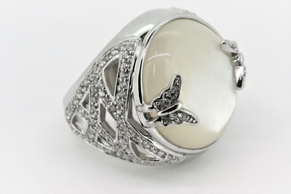 Ring  Sterlingsilber rhodiniert mit Perlmutt – Bild 2