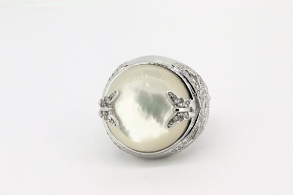 Ring  Sterlingsilber rhodiniert mit Perlmutt