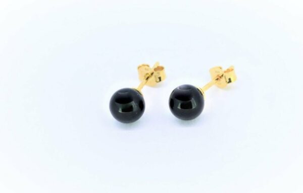 Stecker 333 Goldgehalt ( 8 Karat ) mit einer Onyx - Kugel
