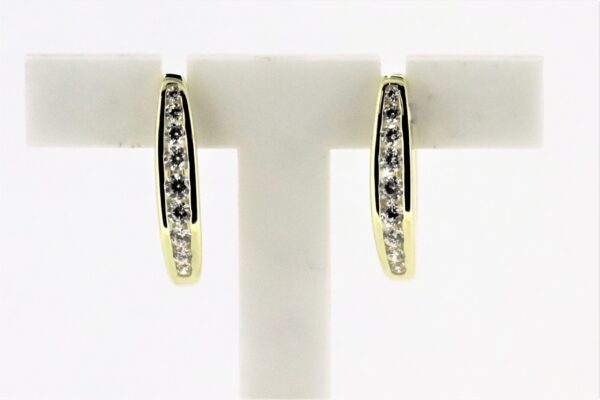 Creolen min Gelbgold mit Zirkonia – Bild 3