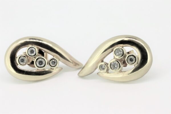 Ohrstecker in Gelbgold mit Zirkonia – Bild 2