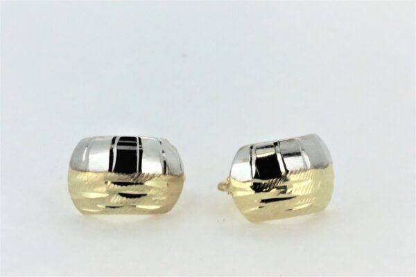 Halbcreolen  333 Goldgehalt ( 8 Karat ) Weißgold und Gelbgold