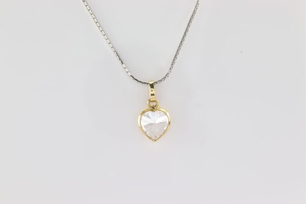 kleines Herz in Gelbgold mit Zirkonia – Bild 3