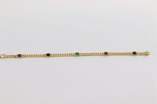 Armband in Gelbgold mit echten Steinen