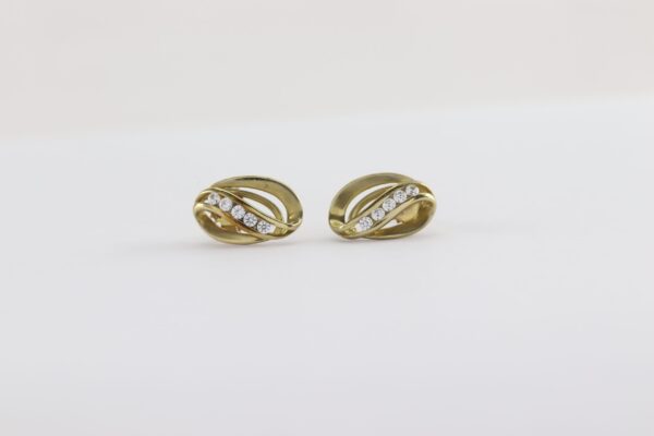 Ohrstecker  in Gelbgold mit Zirkonia – Bild 4