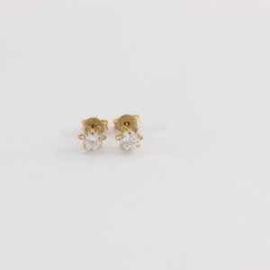 feine  Ohrstecker in Gelbgold  mit Zirkonia