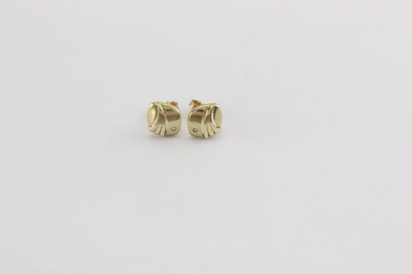 Ohrstecker in Gelbgold  mit Diamant – Bild 2