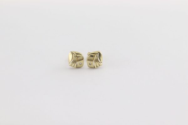 Ohrstecker in Gelbgold  mit Diamant – Bild 3