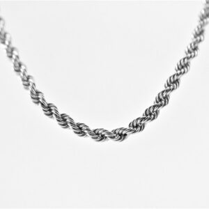 Kette in Weißgold gedreht und diamantiert