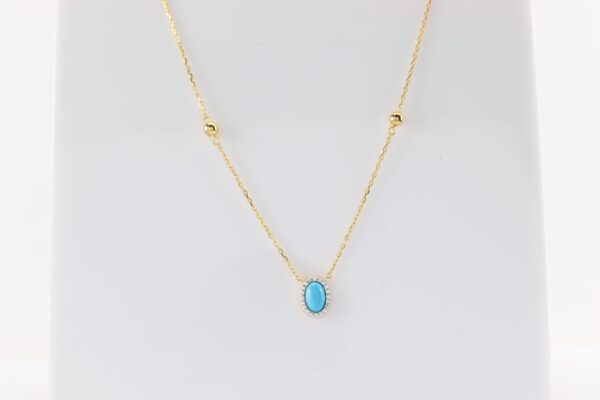 Set in Gelbgold mit Türkis und Zirkonia – Bild 4