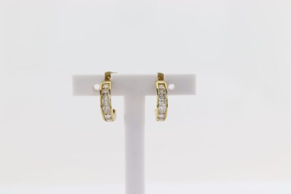 Gold Halb Creolen in Gelbgold mit Zirkonia