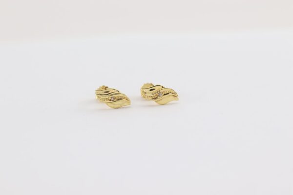 Ohrstecker in Gelbgold  mit Diamant – Bild 2