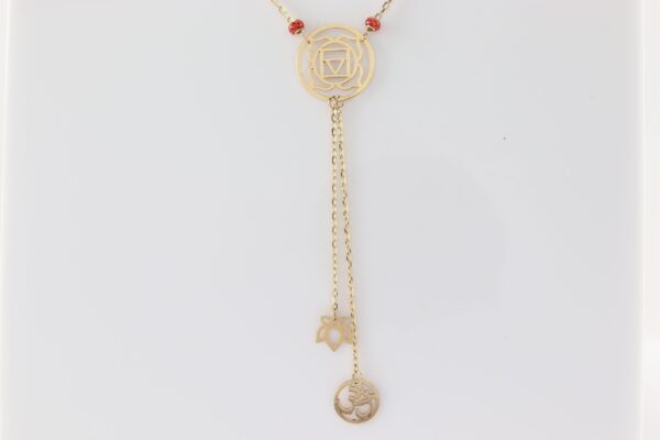 Ein feine Collier in Gelbgold mit Granat
