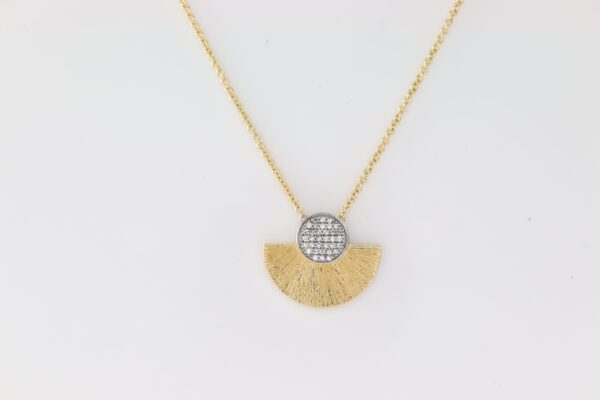 sehr feines Collier  in Gelbgold mit Diamanten – Bild 3