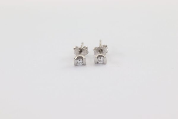 Ohrstecker  Weißgold mit klaren Zirkonia – Bild 3