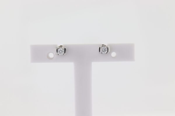 Ohrstecker  Weißgold mit klaren Zirkonia – Bild 4