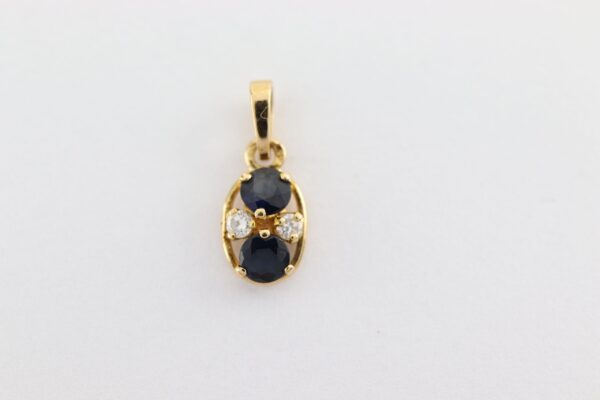 Anhänger in Gelbgold- mit Diamanten - Saphiren - – Bild 3