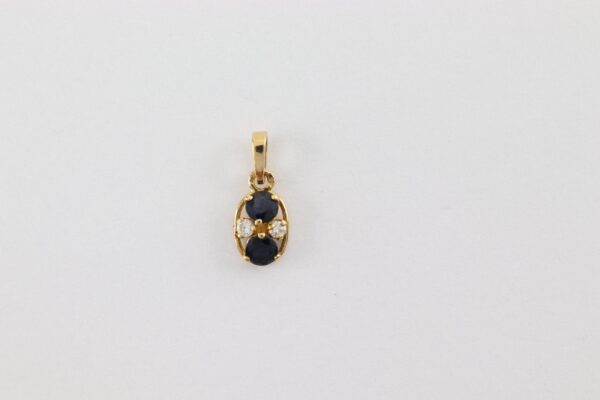 Anhänger in Gelbgold- mit Diamanten - Saphiren - – Bild 4