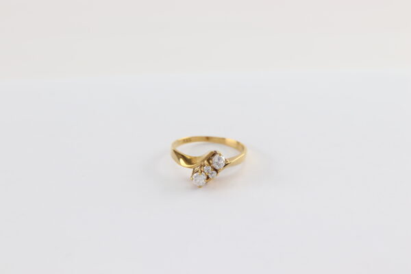 sehr feiner Ring in Gelbgold mit klaren Zirkonia – Bild 5