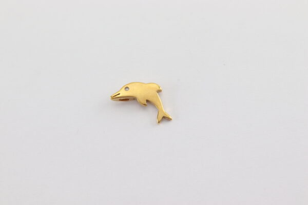 schön geformter Delphin Anhänger  in Gold – Bild 4