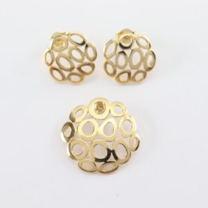 Set -  Ohrstecker und Anhänger  in Gelbgold