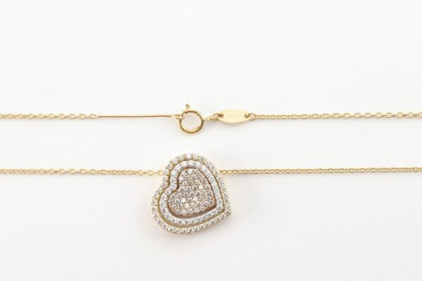 sehr feines Collier in Tricolor mit Zirkonia – Bild 7