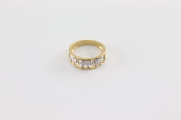 Sehr schoner Ring mit Elefanten aus Weißgold. – Bild 3