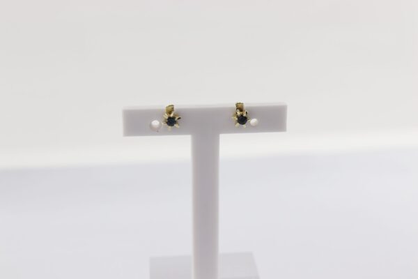 Sehr feine Ohrstecker Gelbgold gearbeitet. – Bild 5