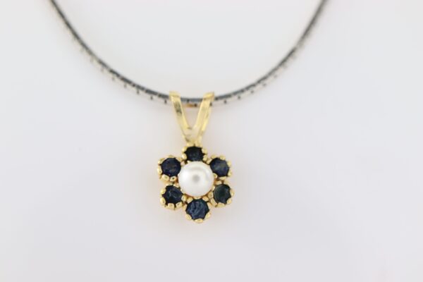 Anhänger  mit Saphir ( OHNE  KETTE  )  #Gold-472-2