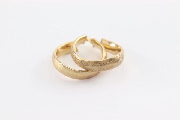 Creolen in Mattgold - 9 Karat - – Bild 3
