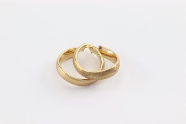 Creolen in Mattgold - 9 Karat - – Bild 4