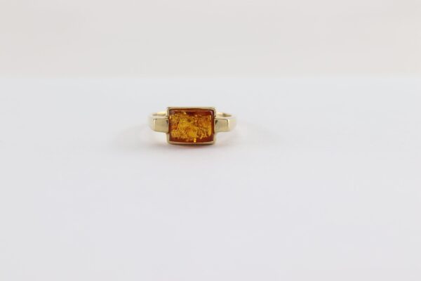 sehr feiner Ring in Gelbgold mit Bernstein – Bild 2