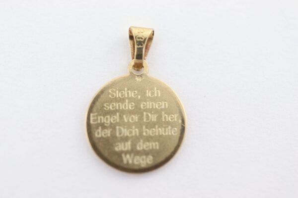 Anhänger mit Engel in Gelbgold – Bild 5