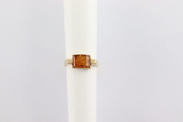 sehr feiner Ring in Gelbgold mit Bernstein – Bild 4