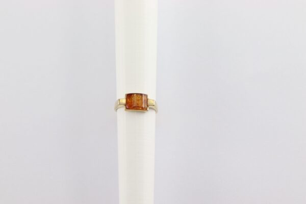 sehr feiner Ring in Gelbgold mit Bernstein – Bild 5