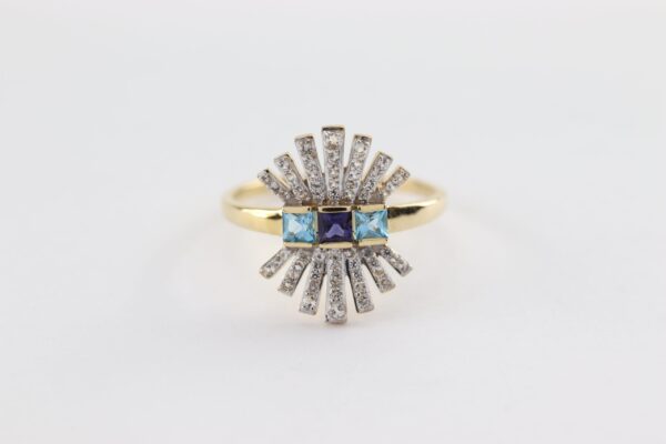 Ein sehr ausgefallener Ring mit Aquamarin + Topas – Bild 2