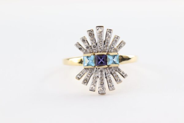 Ein sehr ausgefallener Ring mit Aquamarin + Topas – Bild 3