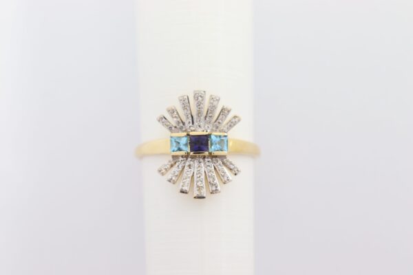 Ein sehr ausgefallener Ring mit Aquamarin + Topas – Bild 8