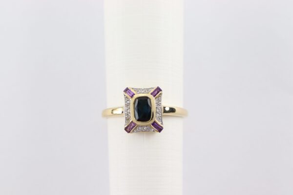 Sehr eleganter Ring mit Smaragd und Amethyst – Bild 4