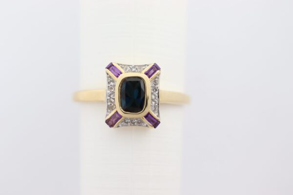Sehr eleganter Ring mit Smaragd und Amethyst – Bild 5