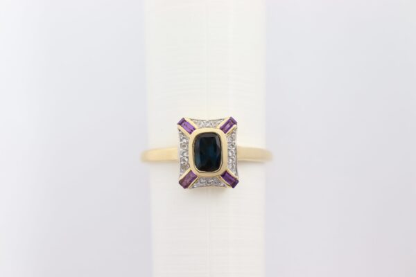 Sehr eleganter Ring mit Smaragd und Amethyst – Bild 6