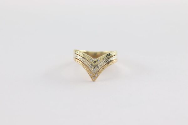 Ring-Weißgold mit Gelbgold ind 9 Diamanten – Bild 6