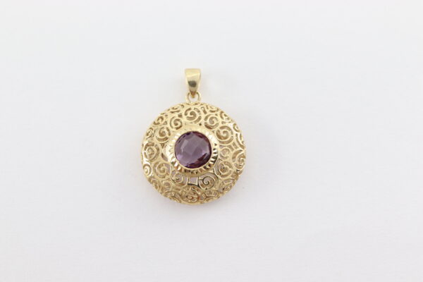 Anhänger in Gelbgold  mit Amethyst – Bild 4