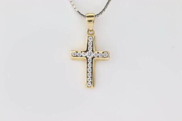 Kleines Kreuz mit klaren Zirkonia – Bild 2