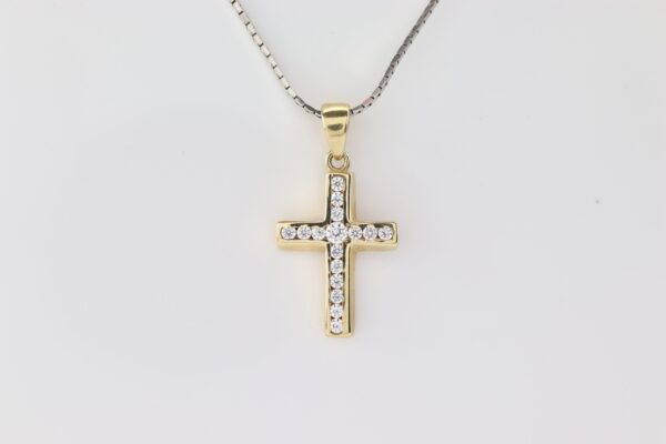 Kleines Kreuz mit klaren Zirkonia – Bild 4