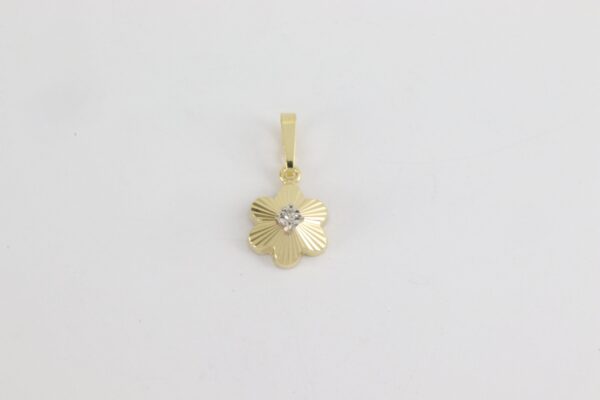 kleiner, feiner Anhänger in Gelbgold mit Diamant – Bild 3